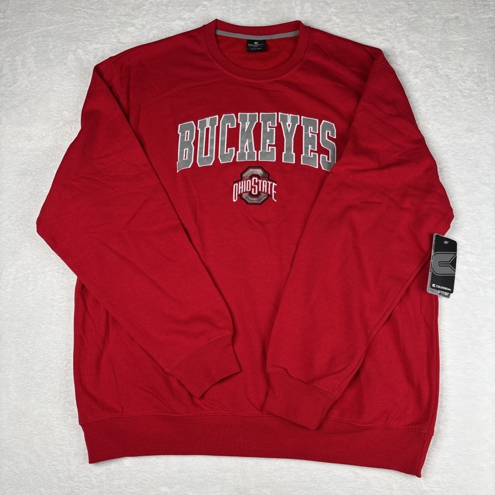 Ohio State Buckeyes Sweatshirt Crewneck Mens XXL Red Colosseum Pullover NCAA